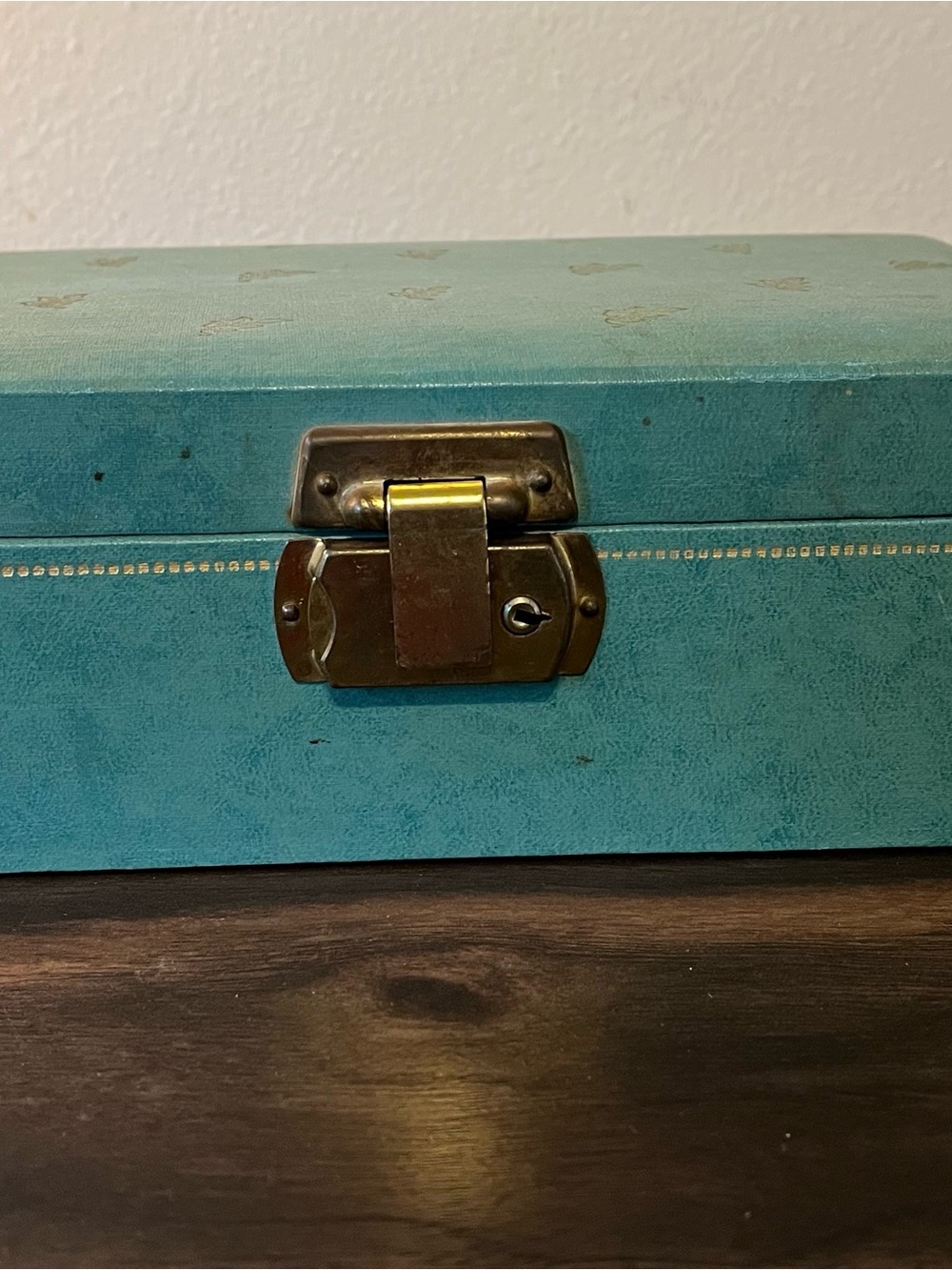 Vintage Mid Century Jewelry Box Jade Teal Green Pink Velvet Pop Up Tray Diamond